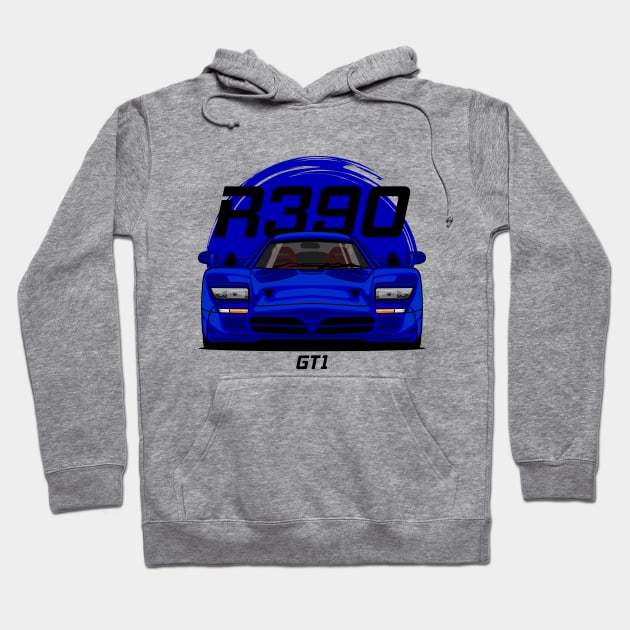 Blue R390 GT1 Road Car Hoodie by GoldenTuners